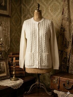 Vintage Deadstock Excelsior Cable Knit Cardigan 1990's